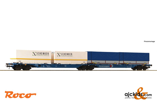 Roco 76633 - Double container carrier wagon