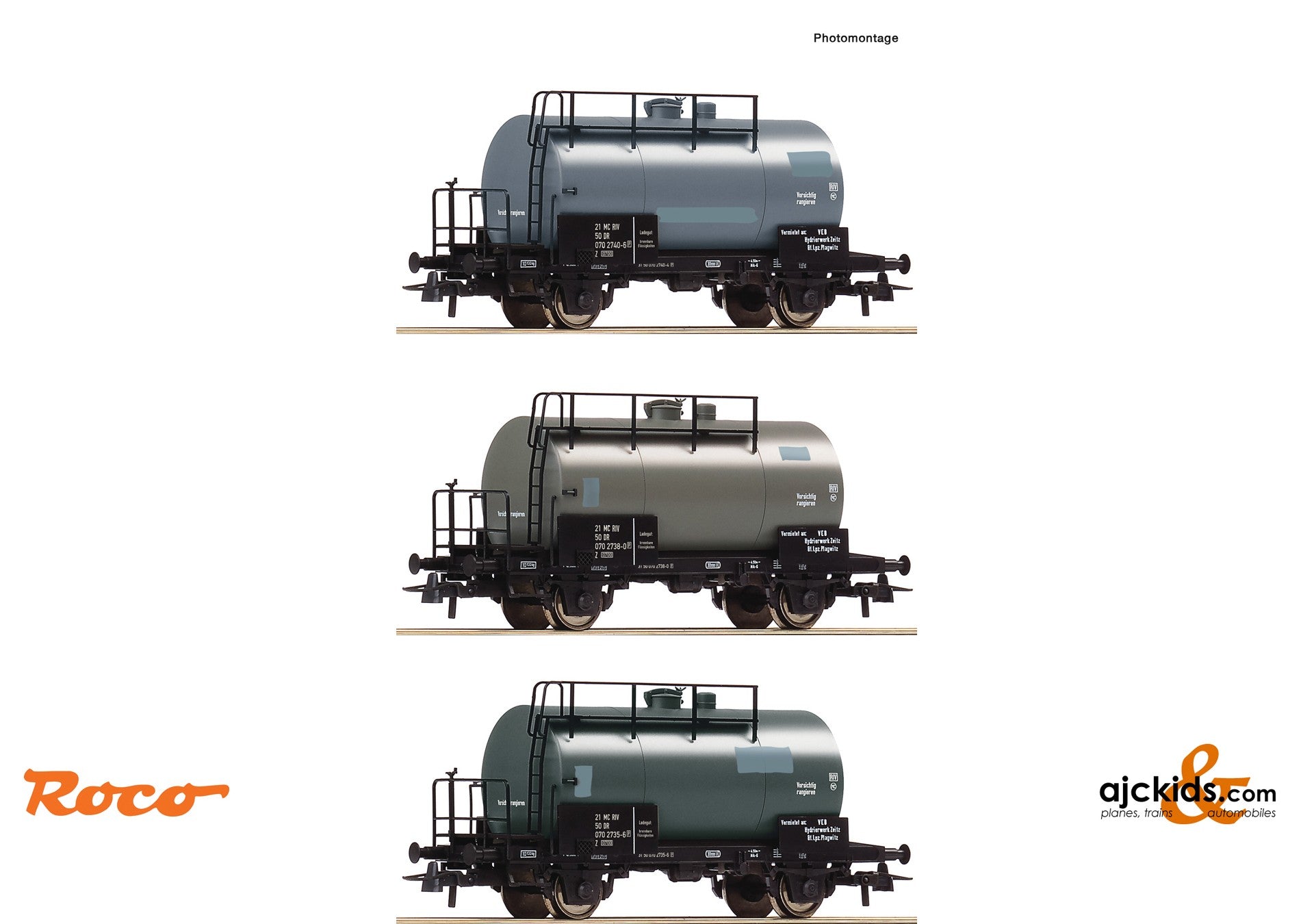 Roco 770 Roco 77021 - 3 piece set:Tank wagons, DR at Ajckids.com
