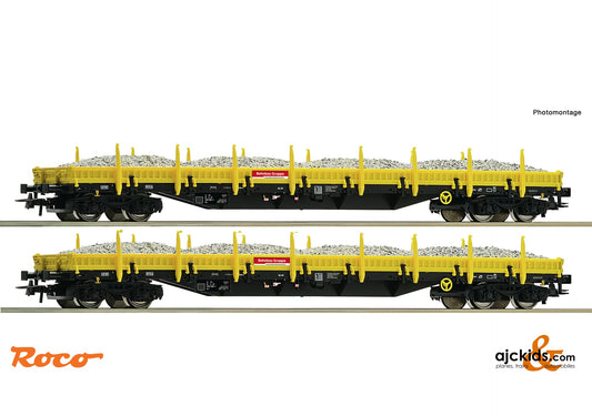 Roco 77026 -2 piece set: Stake wagons, DB AG