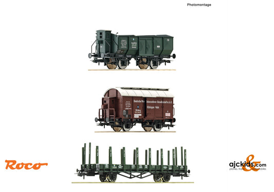 Roco 77028 -3 piece set: Goods wagons, K.Bay.Sts.B.