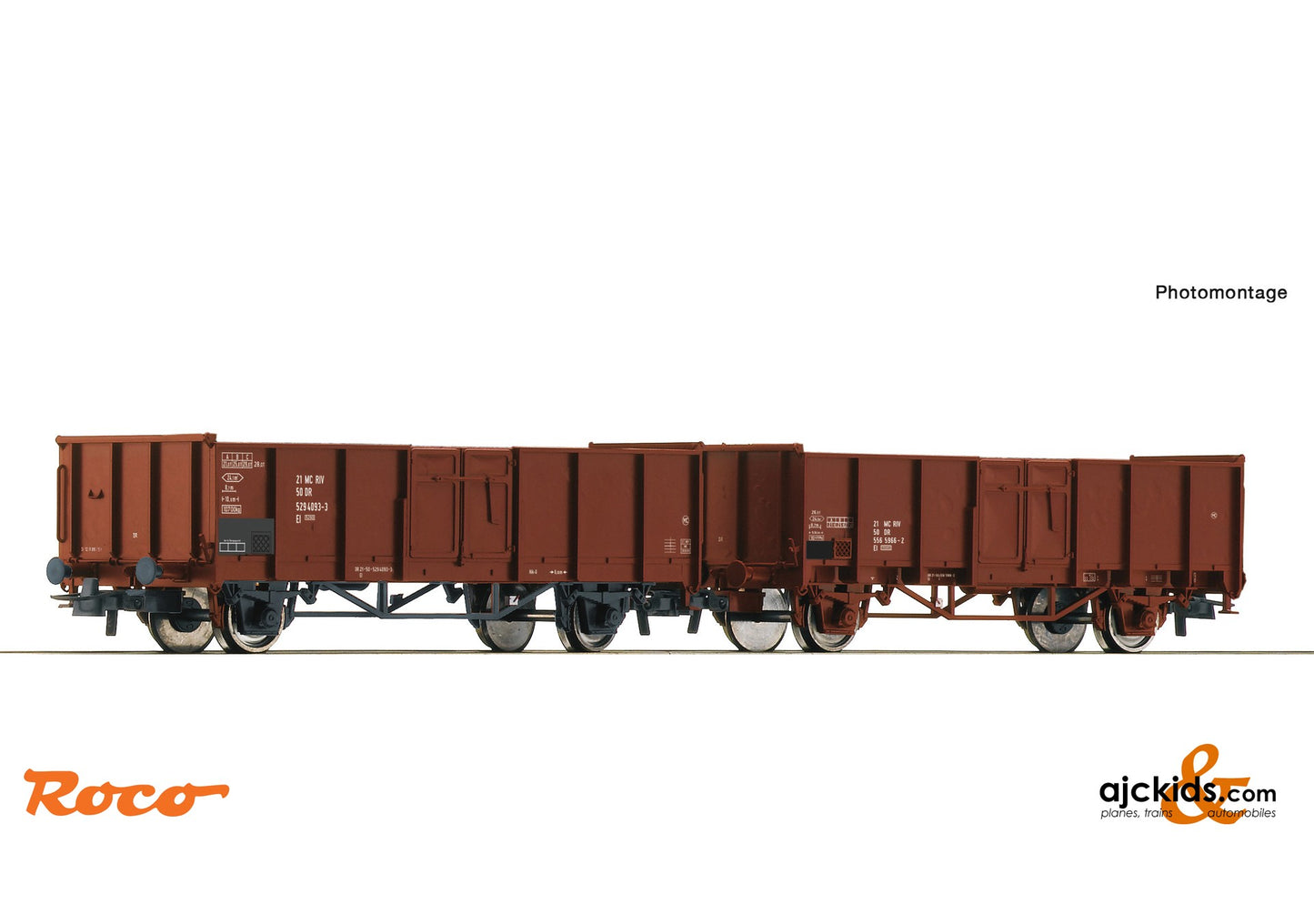Roco 77035 -2 piece set: Open goods wagons, DR