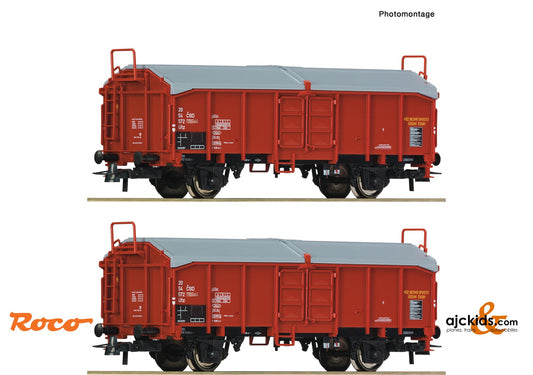Roco 77040 -2 piece set: Sliding roof wagons, CSD