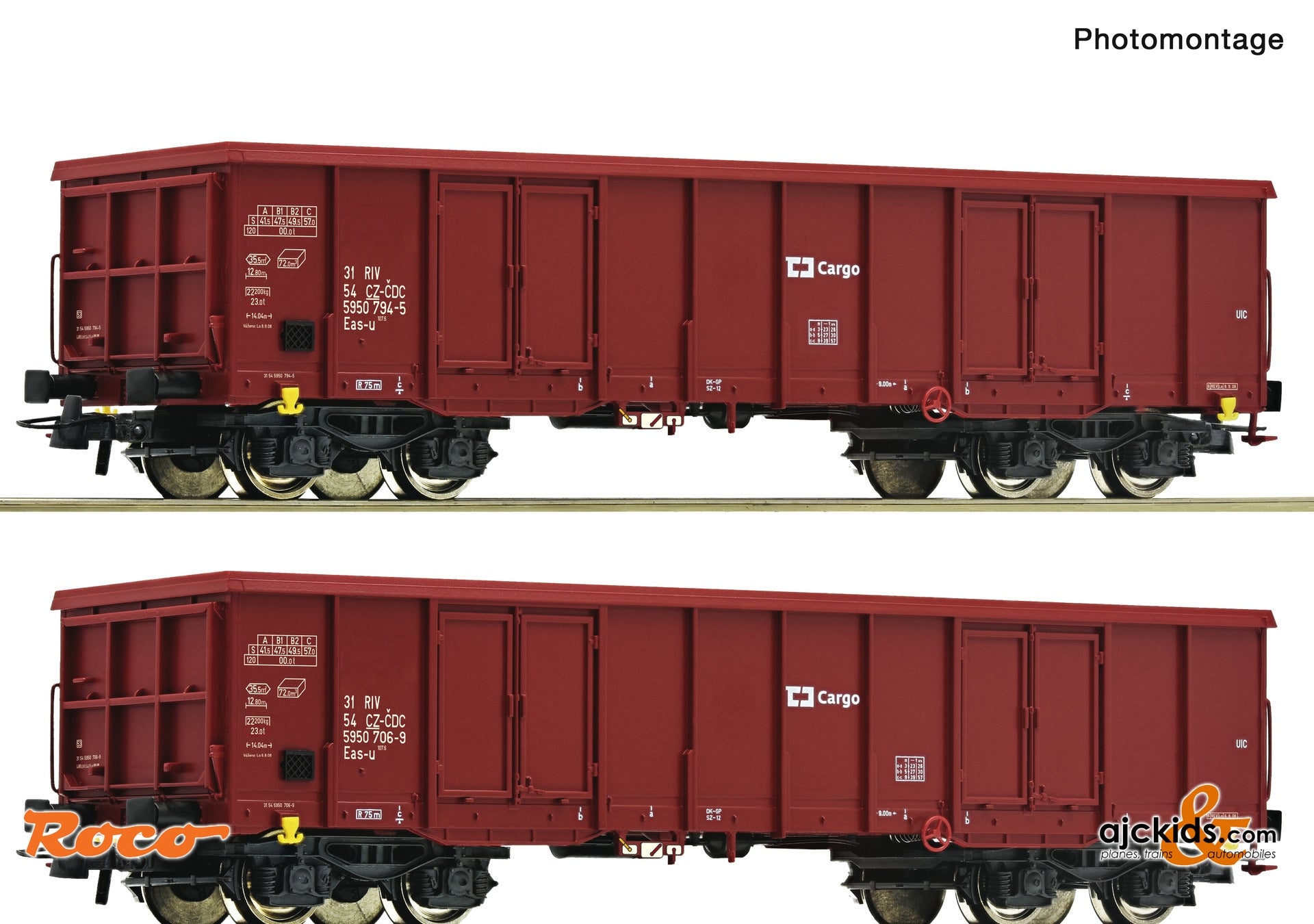 Roco 77045: 2-piece set: Open freight wagons, CD – Ajckids