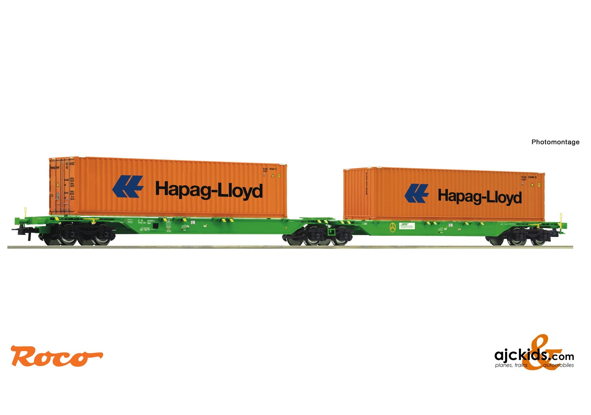 Roco 77370 - Double container carrier wagon, SETG at Ajckids.com