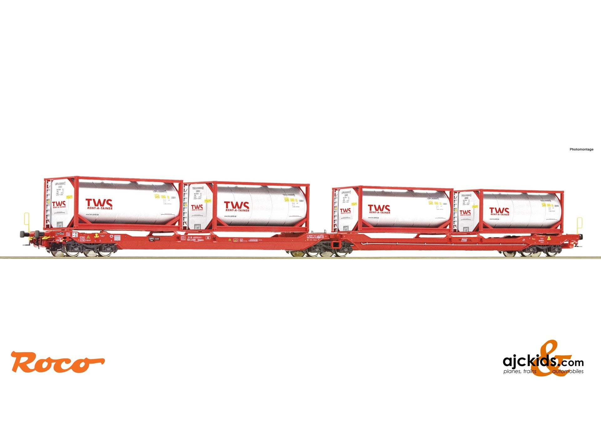 Roco 77396 -Articulated double pocket wagon T3000e, Railroad_ÖBB - Austrian Railways, Country_Austria/RCW