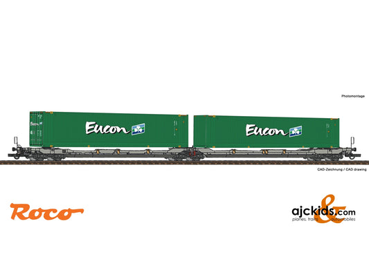 Roco 77398 - Articulated double pocket wagon T3000e + Eucon Container