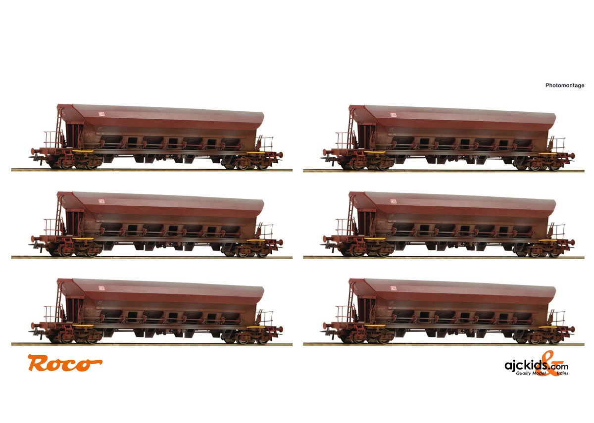 Roco 77915 12 piece display: Self-unloading hopper wagons DR