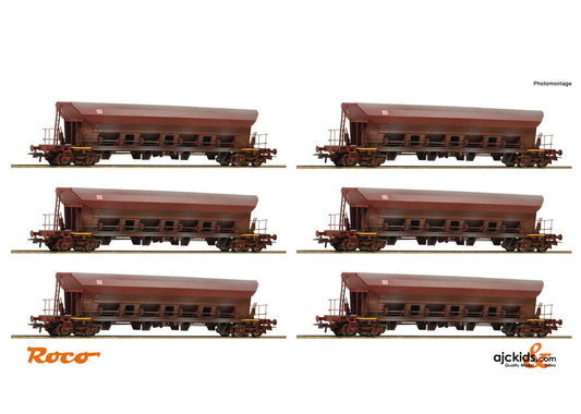 Roco 77915 12 piece display: Self-unloading hopper wagons DR