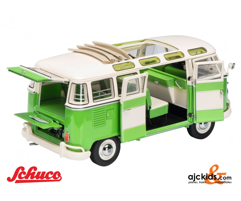 Schuco 450028600 VW T1 Samba, green/white 1:18 – Ajckids
