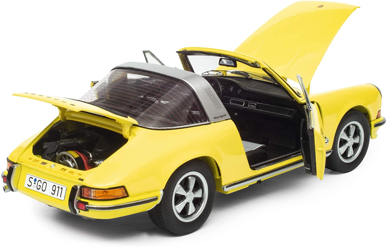 Schuco 450036400 Porsche 911 S Targa, yellow 1:18 (Limited Edition