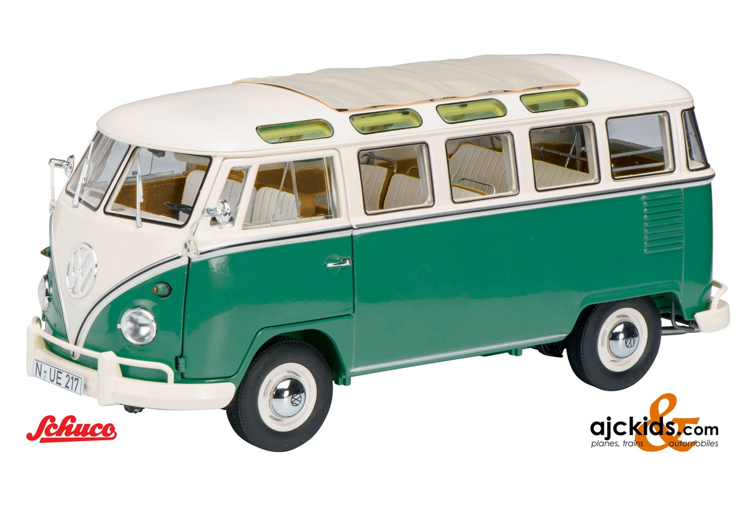 Schuco 450037800 - VW T1b Samba green/white 1:18 – Ajckids