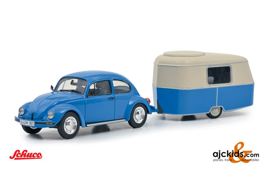 Schuco 450268300 - VW Beetle 1600i with Eriba Puck trailer 1:43