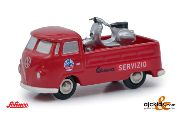 Schuco 450563600 - Piccolo VW T1 Prit. VESPA Service Red