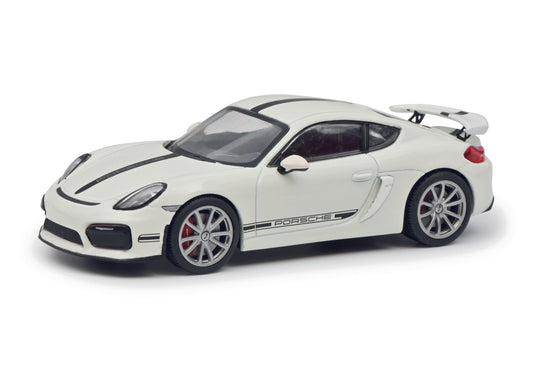 Schuco 450758800 - Porsche Cayman GT4 white 1:43 EAN: 4007864060481, at Ajckids.com, authorized Schuco dealer for the USA.