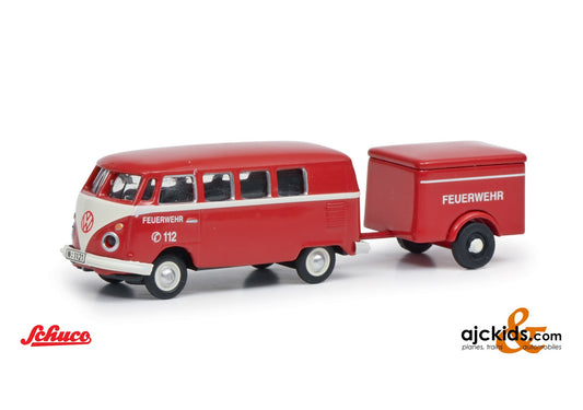 Schuco 452661800 - VW T1 Bus with Anh. Feuerwehr 1:87