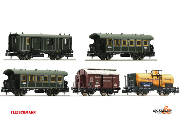 Fleischmann 809003 - 5piece  wagon set Goods train+pass. Transport