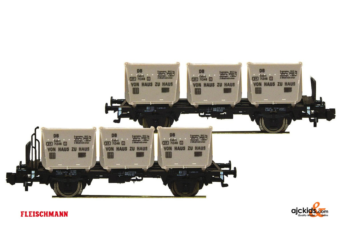 Fleischmann 823303 - 2piece set container carrier wagons DB
