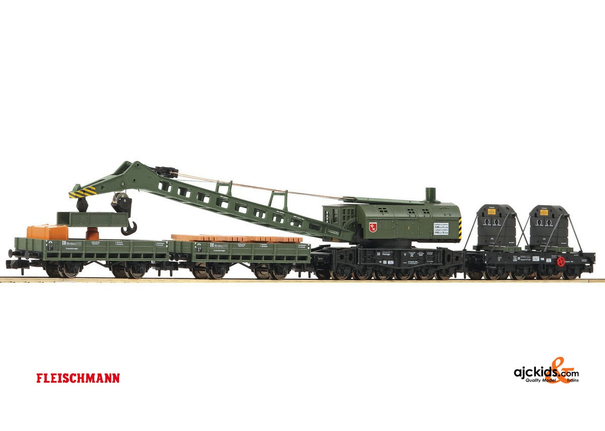 Fleischmann 859902 - 4piece set crane train DB