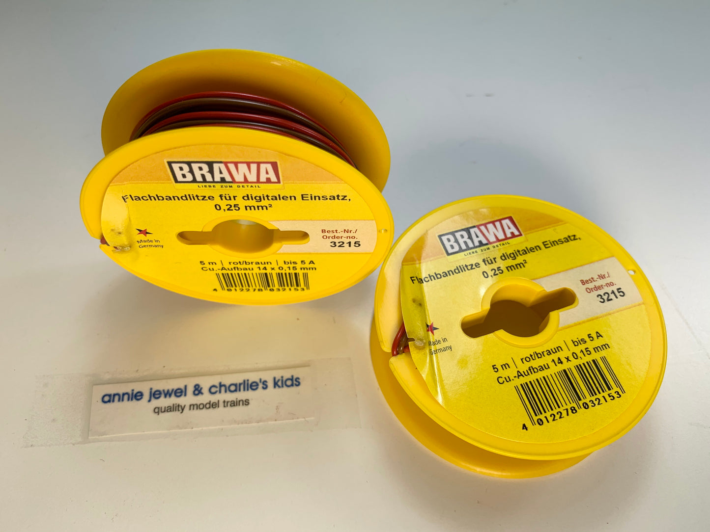Brawa 3215 - Double-Wire 0.25 MM² 5 m drum brown/red