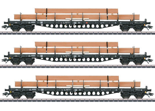 Marklin 47153 - Stake Car Set with a Load of Wood